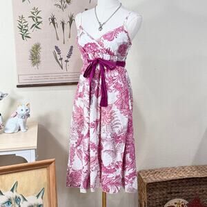 Vintage 90s Y2k Pink Swiss Dot Babydoll Dress Fairy Dolly Whimsy Romantic M